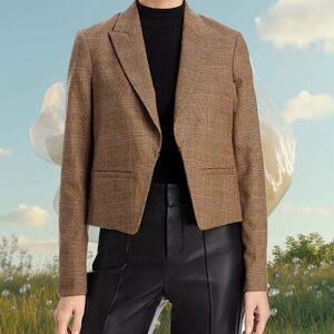 Rag & Bone Brown Blazer with Classic Lapel and Textured Fabric